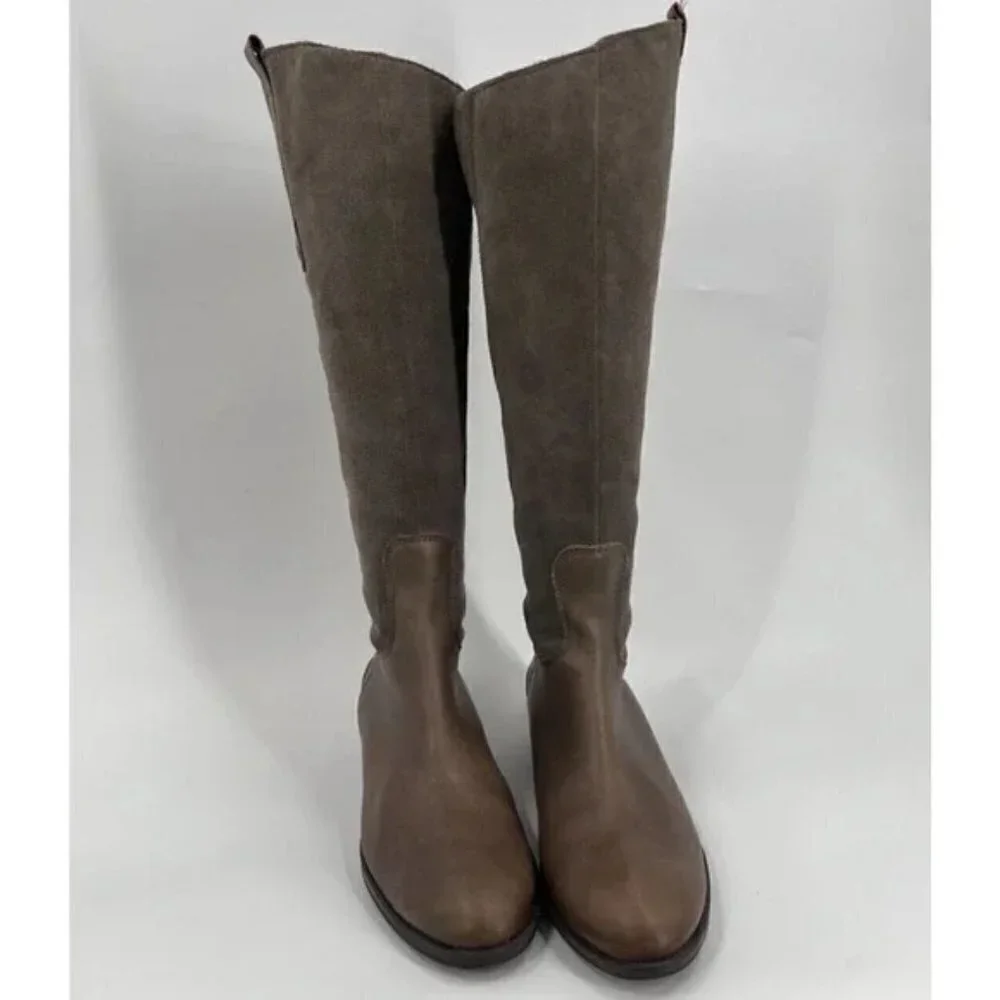 Sam Edelman Pembroke Brown Leather Suede Riding Boots Women's Size 8M 39 EUR